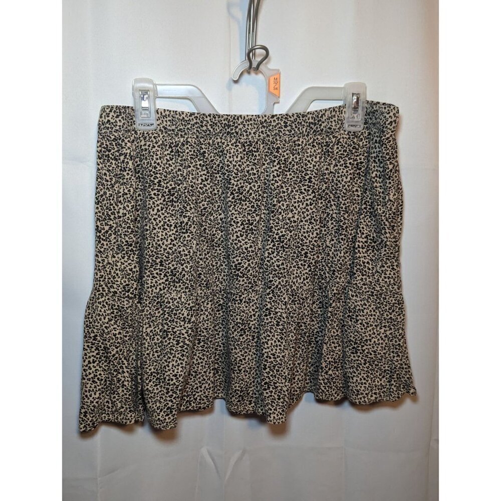 American Eagle Outfitters Skirt Leopard Print Skirt, Elastic Waist, Size Large